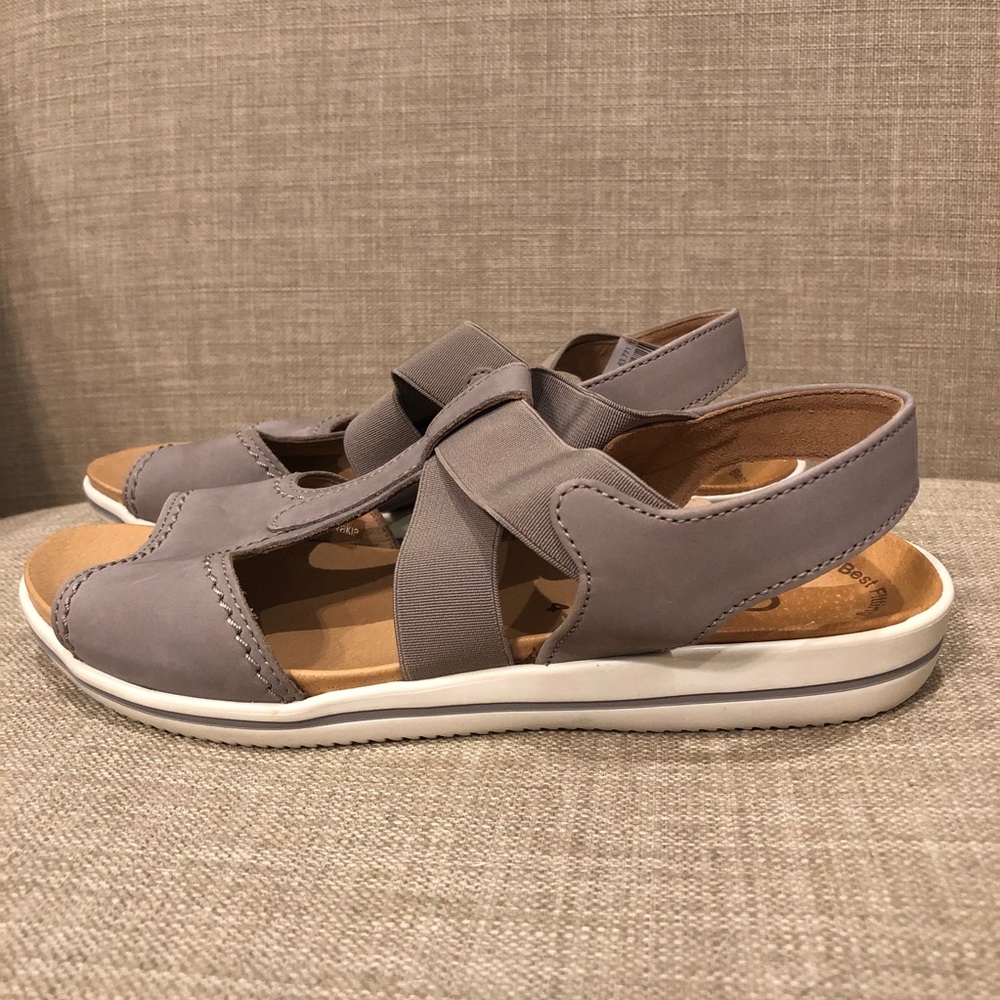 NEW Gabor footbed leather sandal in taupe sz 6